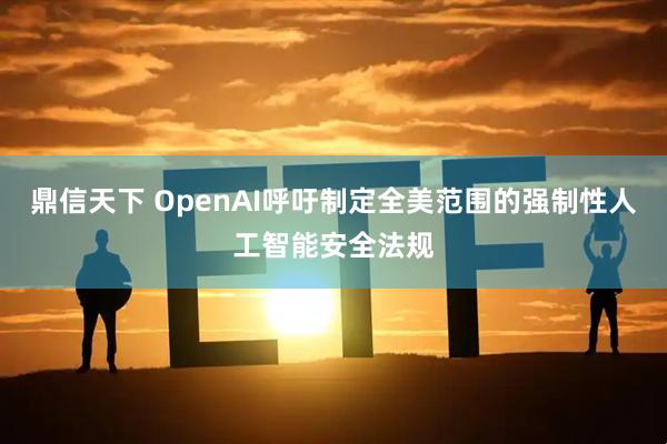鼎信天下 OpenAI呼吁制定全美范围的强制性人工智能安全法规
