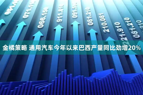 金橘策略 通用汽车今年以来巴西产量同比劲增20%